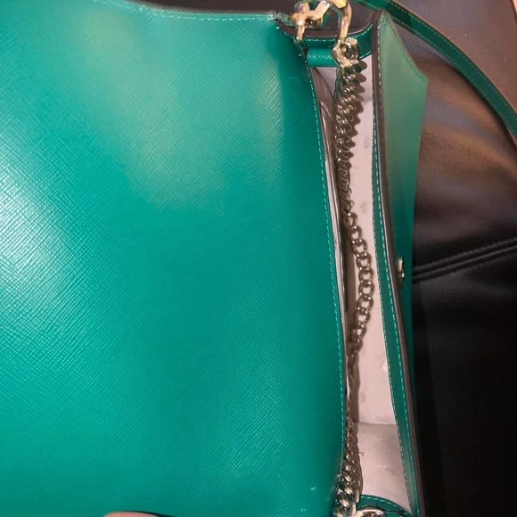 Kate Spade Green Leather Crossbody Handbag New - Picture 7 of 11